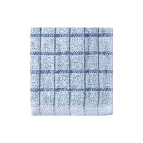 Ritz® Café Terry Dish Cloth, Solid Windowpane, 12x12, 0.85lbs/dz, Blue/Chambray